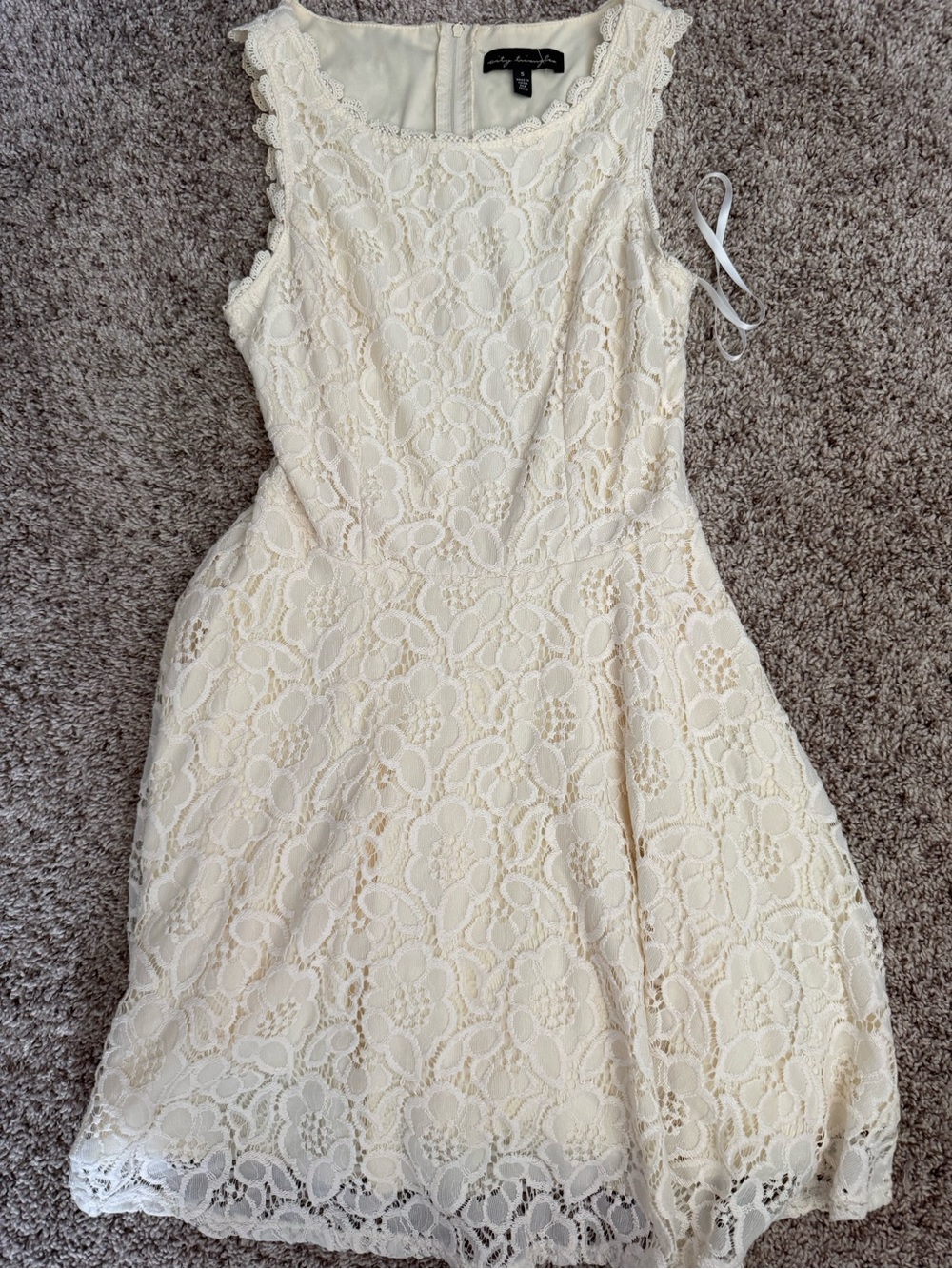 City Triangles Ivory Lace A-Line Dress